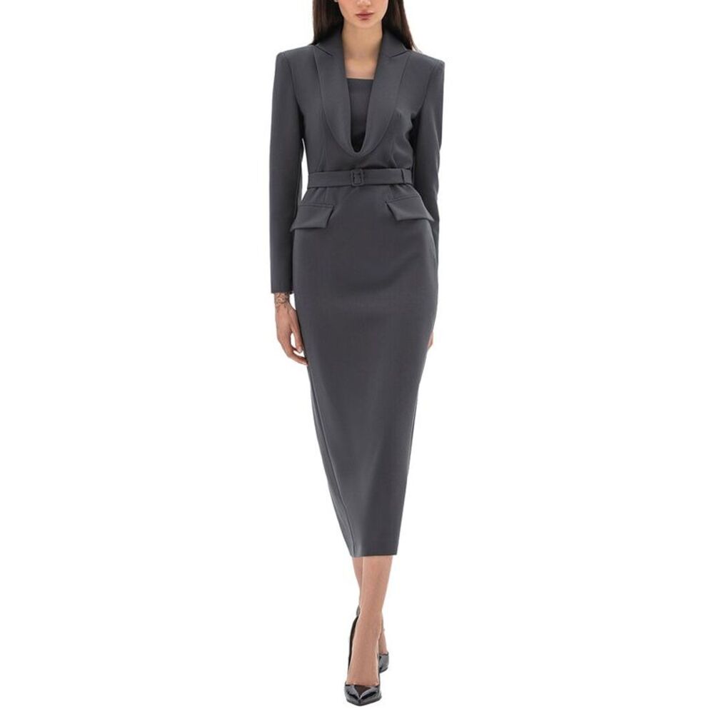 Bgl Womens  Midi Dress, Gray